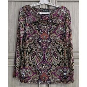 INC Womens Keyhole Neckline Pullover Blouse Large